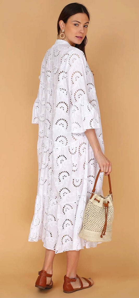 English Embroidered Long Women's Dress