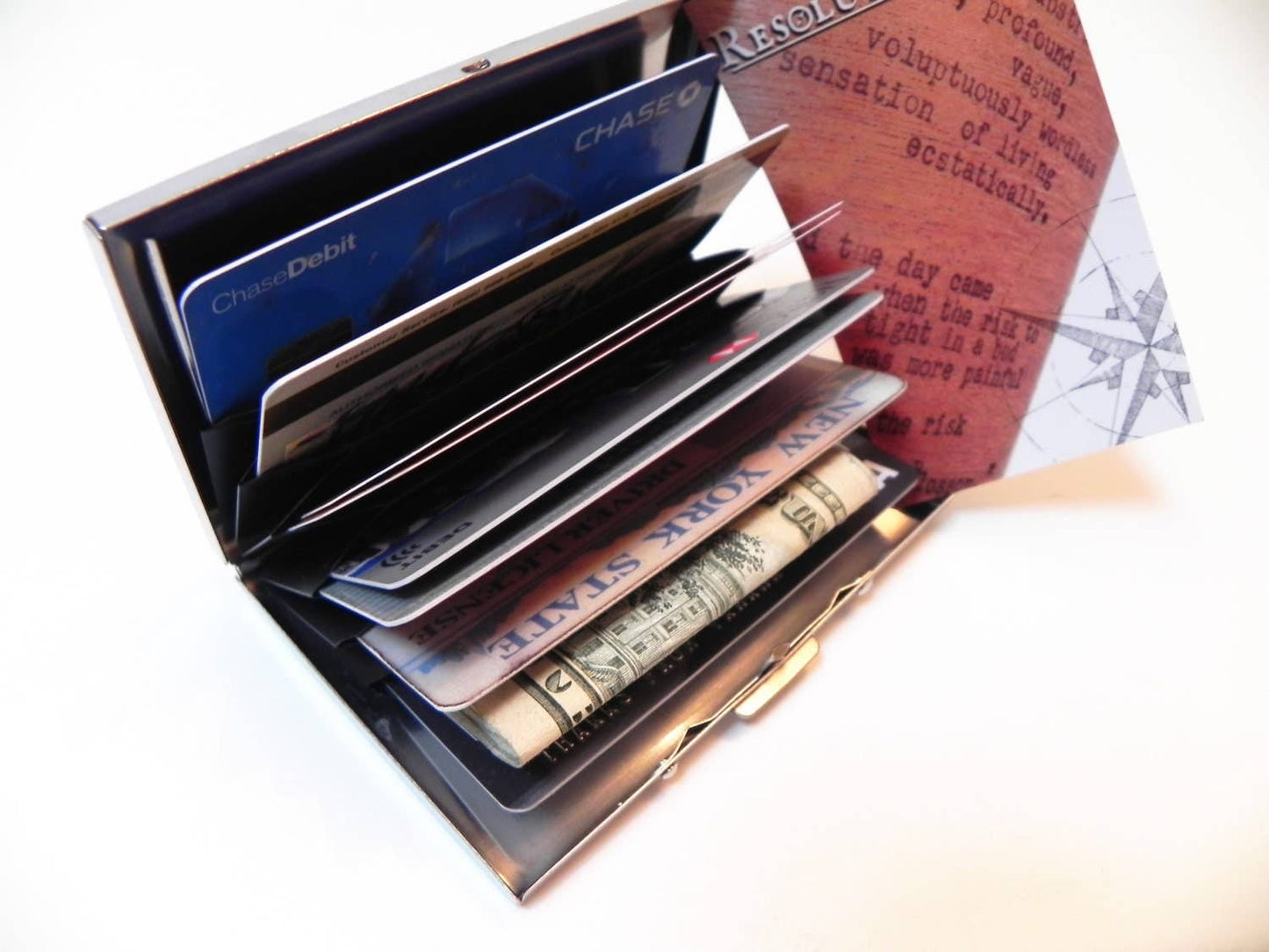 Hand-Cut Oakwood Card Wallet – RFID Blocking