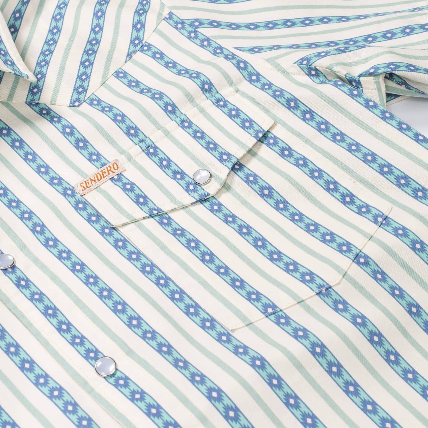 Serape Short Sleeve Men's Shirt - Grey/Blue