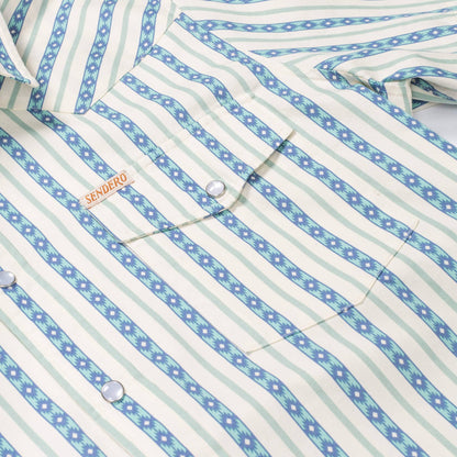 Serape Short Sleeve Men's Shirt - Grey/Blue