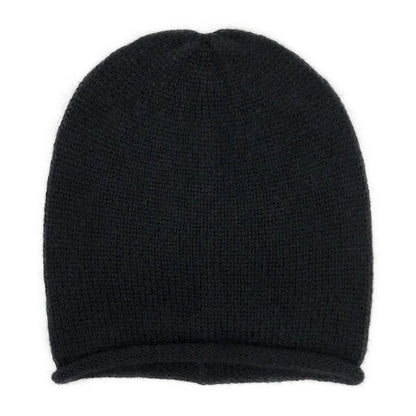 Black Essential Knit Alpaca Beanie Hat