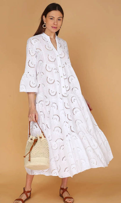 English Embroidered Long Women's Dress