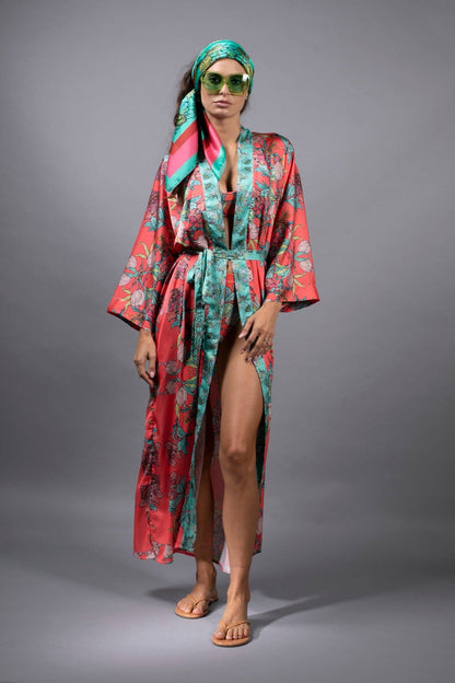 Psychedelic Satin Kimono