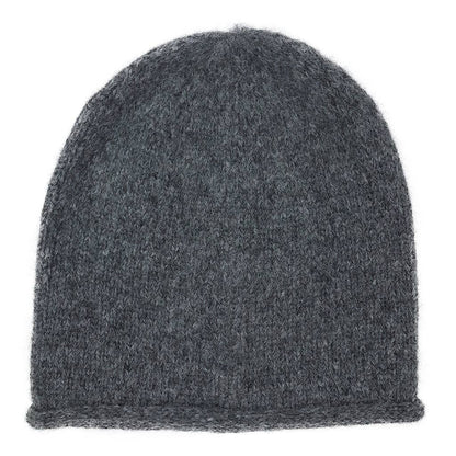 Black Essential Knit Alpaca Beanie Hat