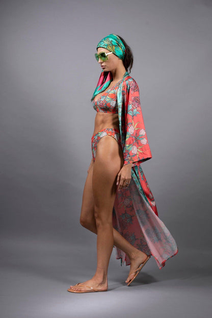 Psychedelic Satin Kimono