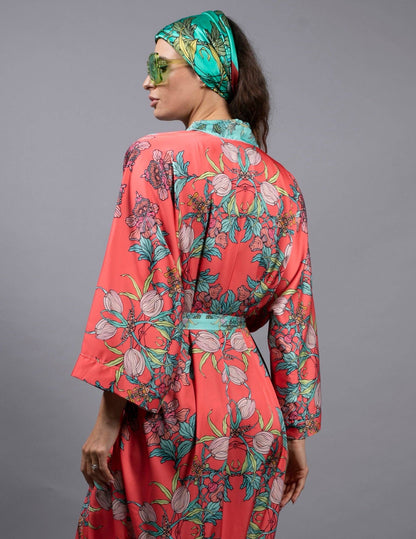 Psychedelic Satin Kimono