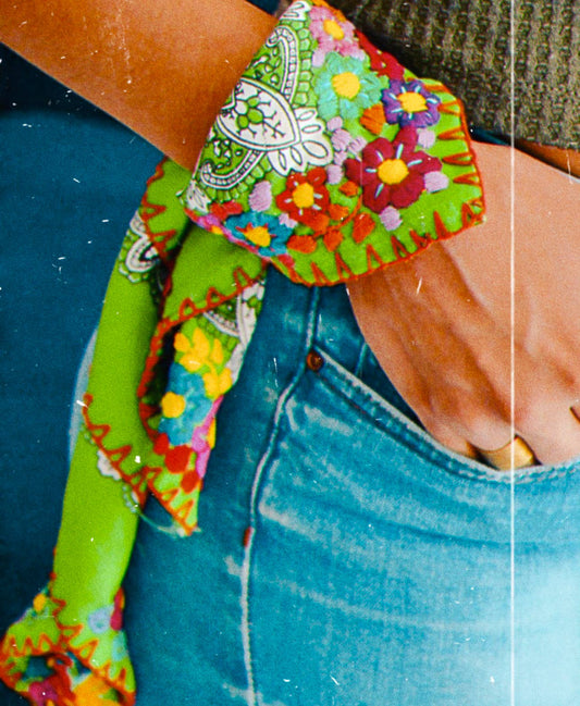 Floral Embroidered Bandana