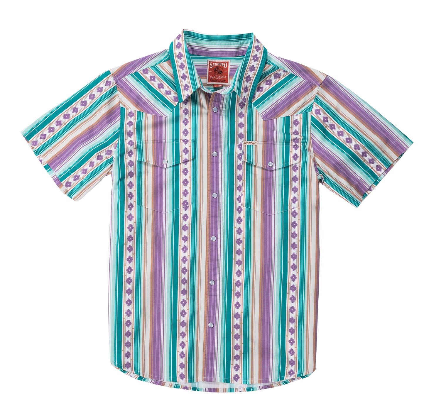 Serape Short Sleeve Men's Shirt - Sedona Red