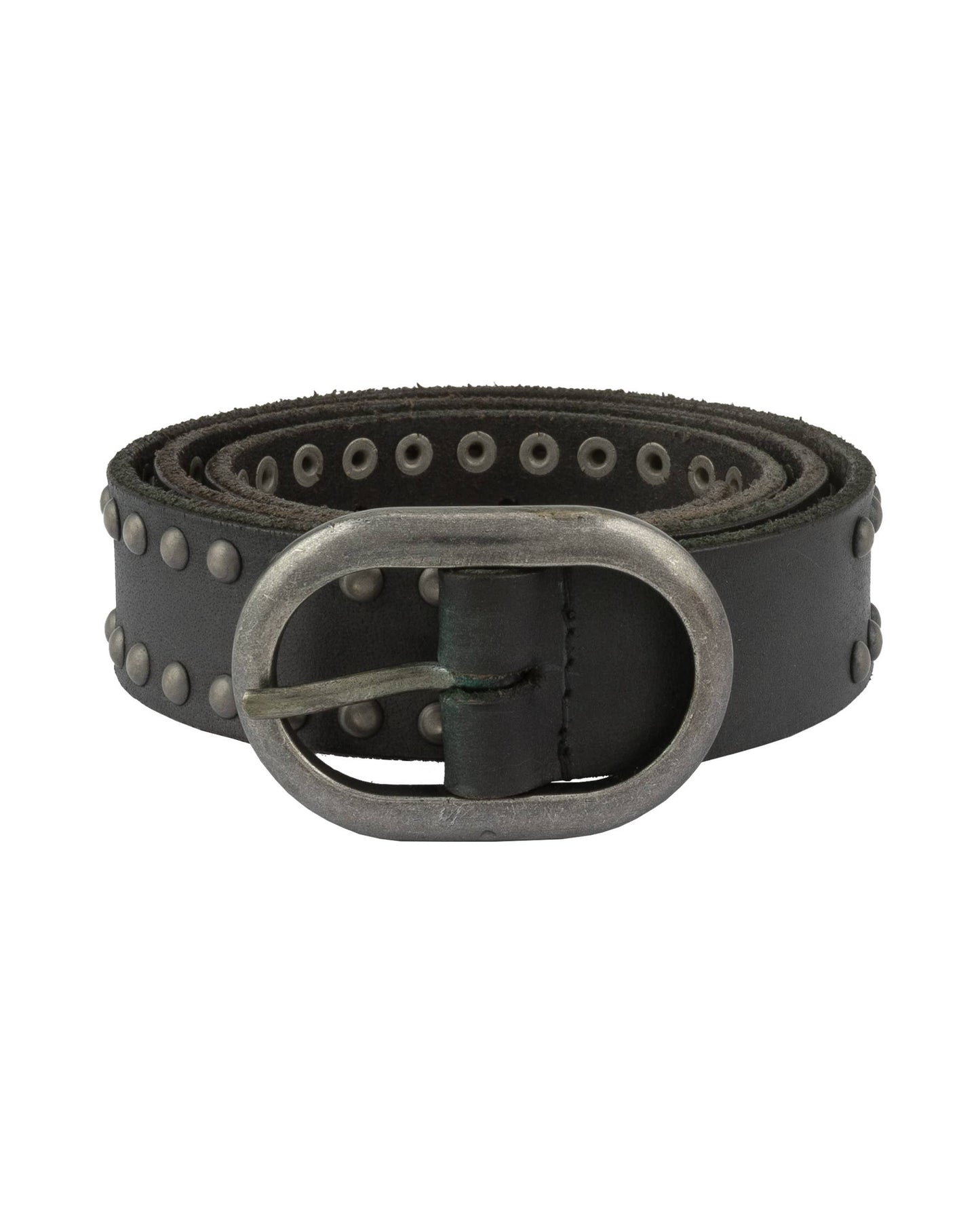 Zwier | Oval Buckle Leather Studded Belt: Camel