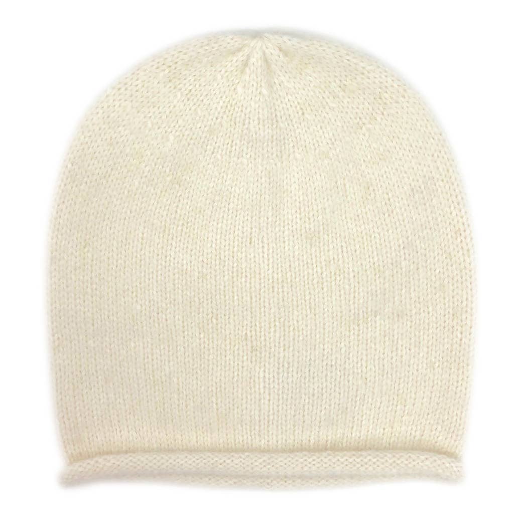 Black Essential Knit Alpaca Beanie Hat