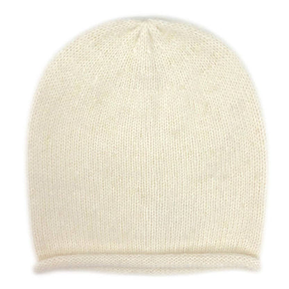 Black Essential Knit Alpaca Beanie Hat