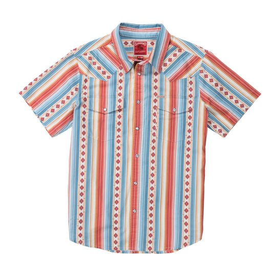 Serape Short Sleeve Men's Shirt - Sedona Red
