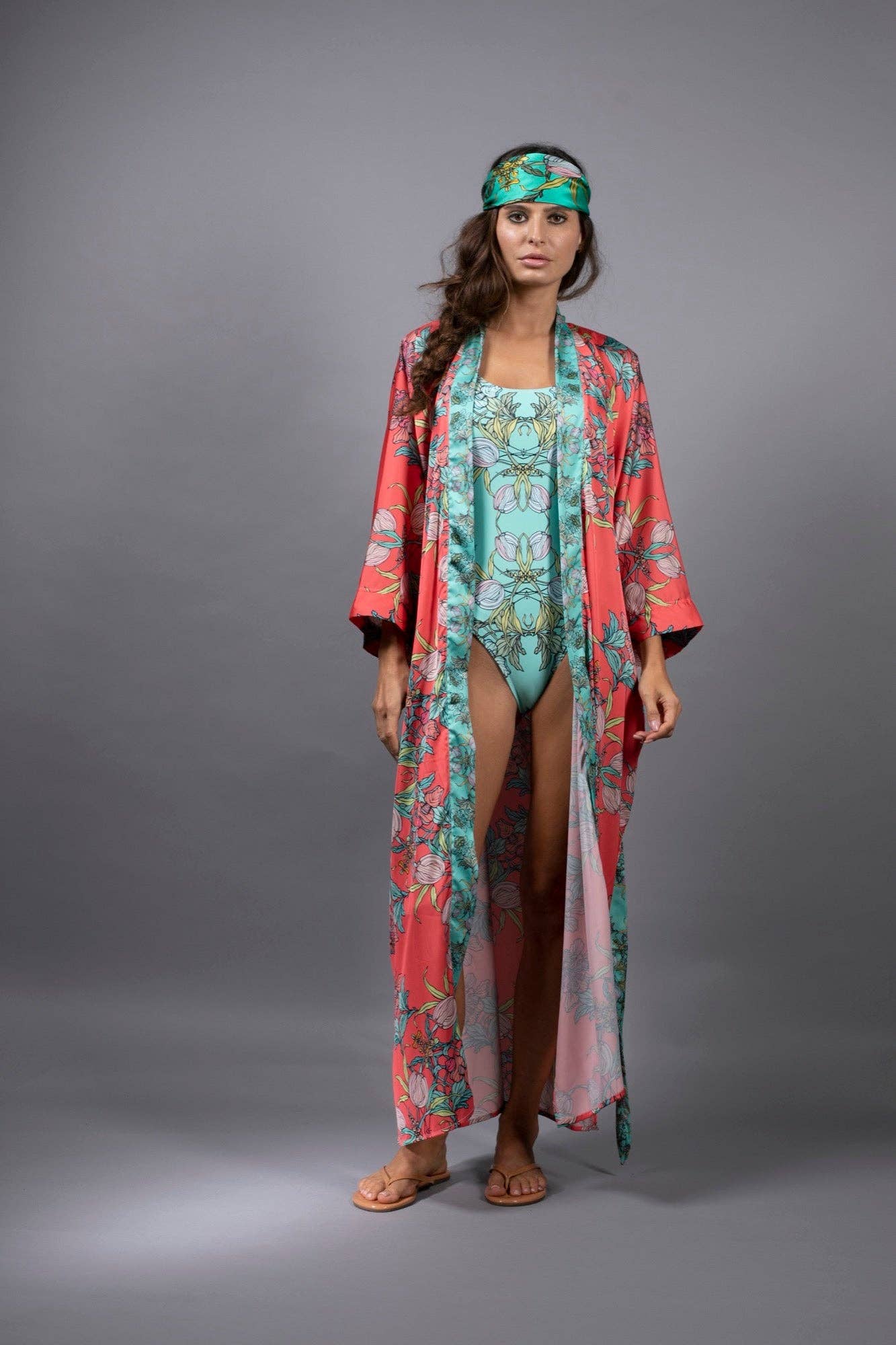 Psychedelic Satin Kimono