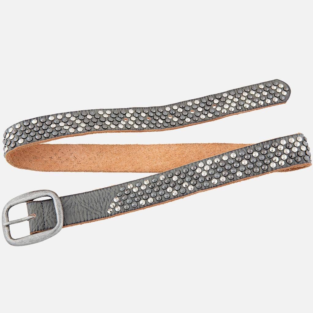 Britta | Vintage Silver Buckle Studded Leather Belt