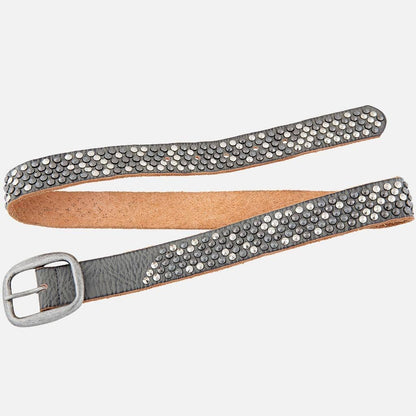Britta | Vintage Silver Buckle Studded Leather Belt