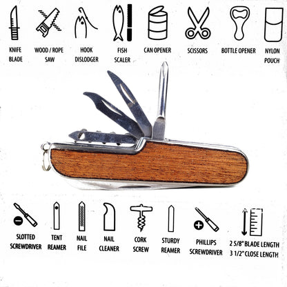 Swiss Army Knife Multi-Tool – Light Saple Mahogany