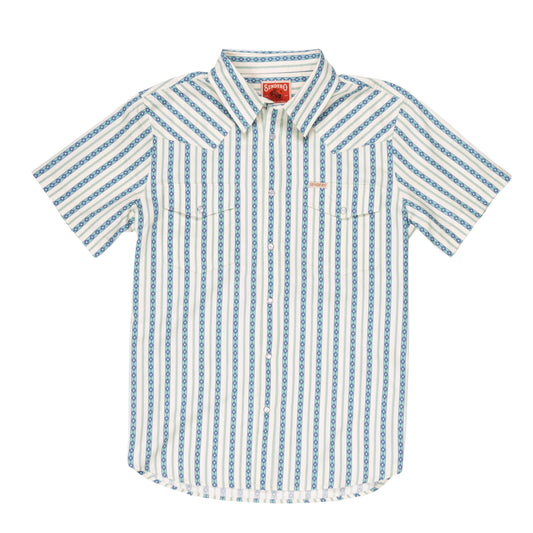 Serape Short Sleeve Men's Shirt - Grey/Blue