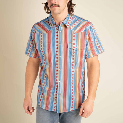 Serape Short Sleeve Men's Shirt - Sedona Red