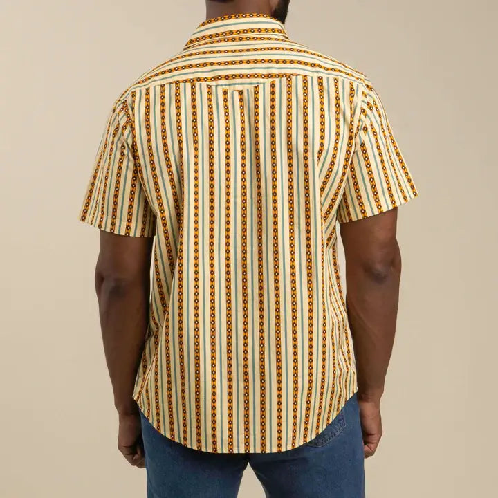 Serape Short Sleeve Men's Shirt - Apricot