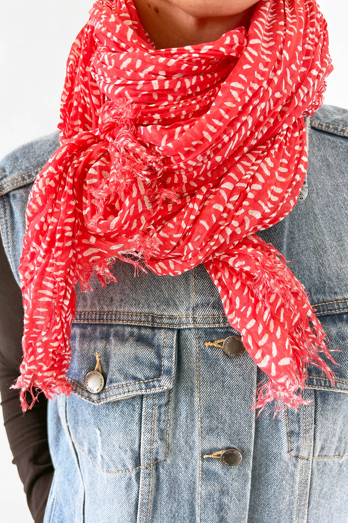 Cotton Scarf: Speck Green/Citrus