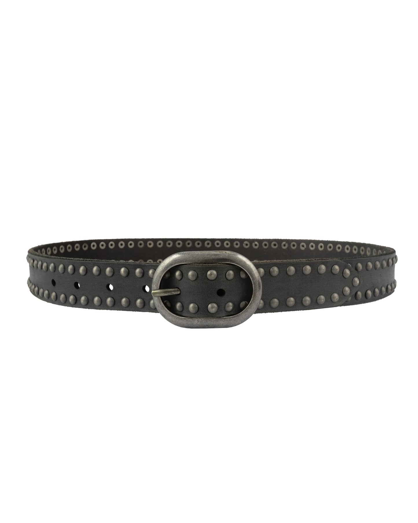 Zwier | Oval Buckle Leather Studded Belt: Camel