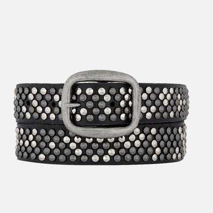 Britta | Vintage Silver Buckle Studded Leather Belt