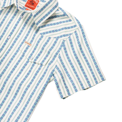 Serape Short Sleeve Men's Shirt - Grey/Blue