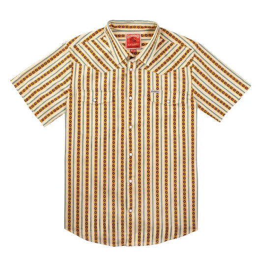 Serape Short Sleeve Men's Shirt - Apricot