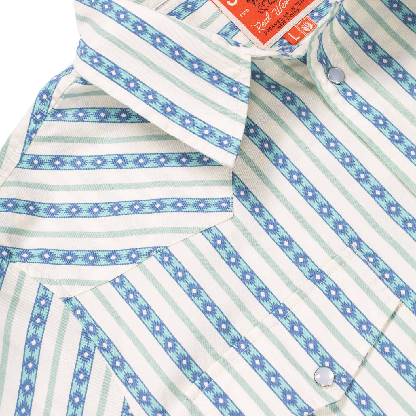 Serape Short Sleeve Men's Shirt - Grey/Blue