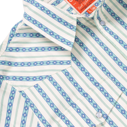 Serape Short Sleeve Men's Shirt - Grey/Blue