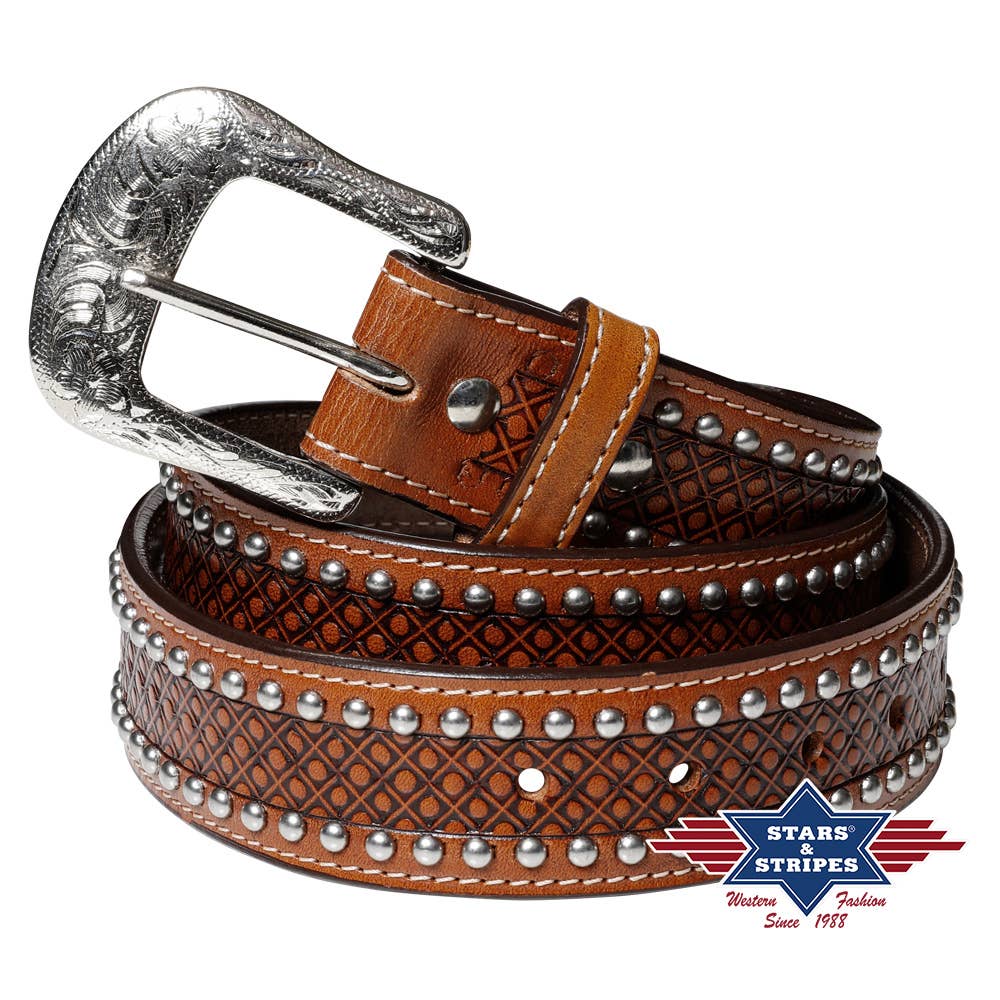 Hand-Carved Western Leather Belt