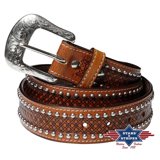 Hand-Carved Western Leather Belt