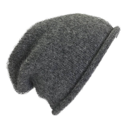 Black Essential Knit Alpaca Beanie Hat