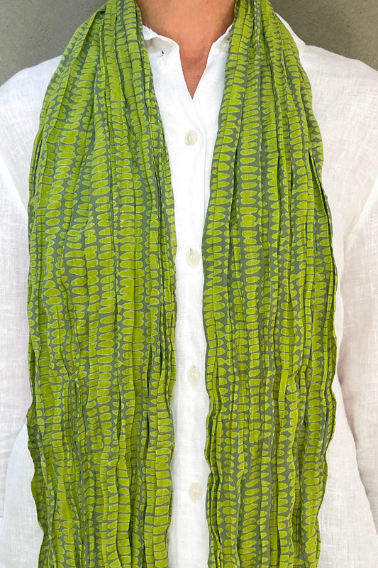 Cotton Scarf: Speck Green/Citrus