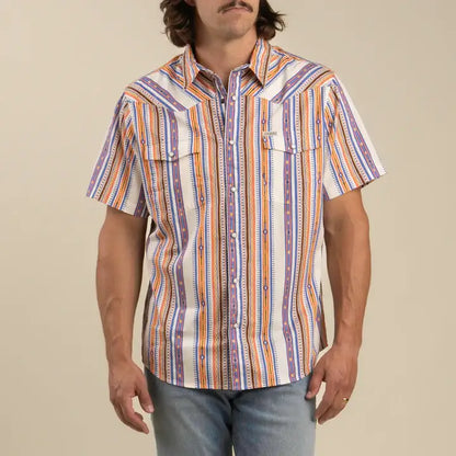 Serape Short Sleeve Men's Shirt - Cobalt