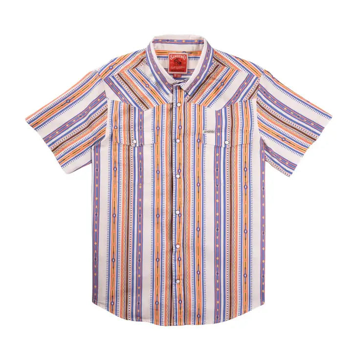 Serape Short Sleeve Men's Shirt - Cobalt