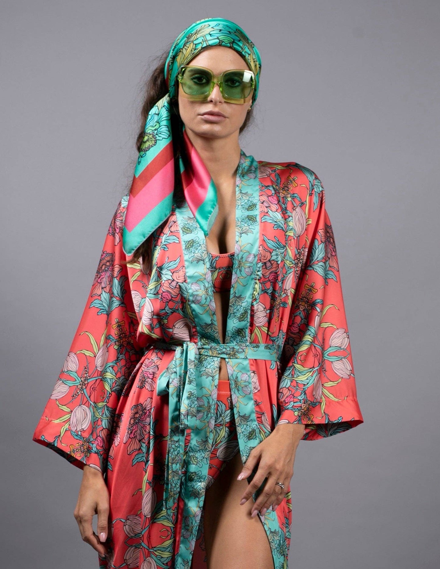 Psychedelic Satin Kimono